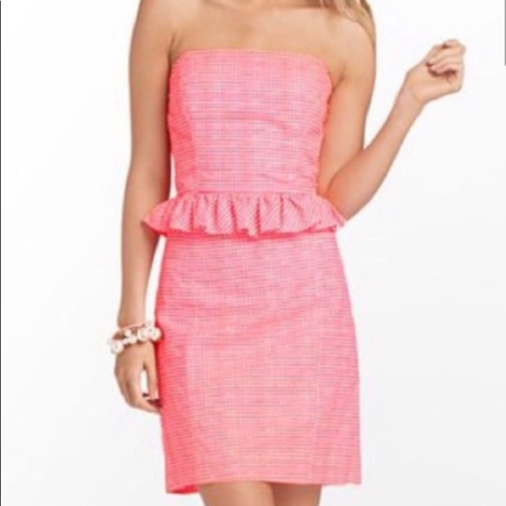 Lilly Pulitzer Lowe Fiesta Pink Gingham Dress